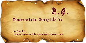 Modrovich Gorgiás névjegykártya